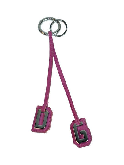 D G Logo Pink Leather 3 Color Charm Keyring - DOLCE&GABBANA - BALAAN 2