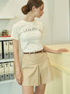 Levain Matte Cotton Mini Skirt Beige - LAMARO - BALAAN 1
