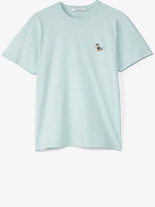 Dressed Fox Patch Classic Short Sleeve T-Shirt Blue Haze - MAISON KITSUNE - BALAAN 2