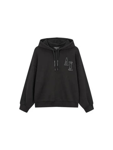 Women s Hairy Logo Patch Hooded Sweatshirt Black 271195 - ARMANI EXCHANGE - BALAAN 1