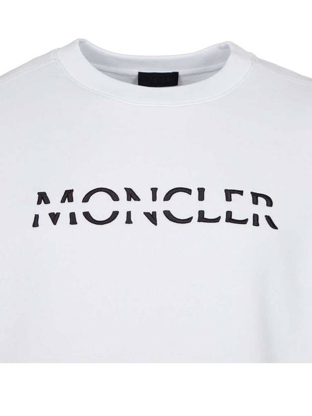 Tonal Logo Crew Neck Sweatshirt White - MONCLER - BALAAN 6