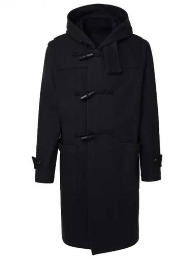 Navy wool blend hooded duffel coat - RVR LARDINI - BALAAN 1