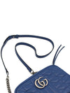 GG Marmont Matelasse Silver Hardware Small Shoulder Bag Blue - GUCCI - BALAAN 6