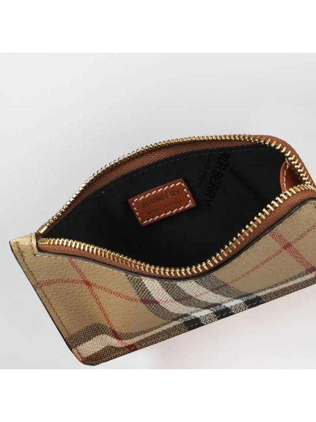 Vintage Check Zipper Card Wallet Beige - BURBERRY - BALAAN 5