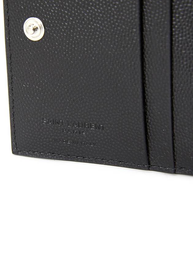 Grain de Poudre Embossed Leather Zipper Card Wallet Black - SAINT LAURENT - BALAAN 7