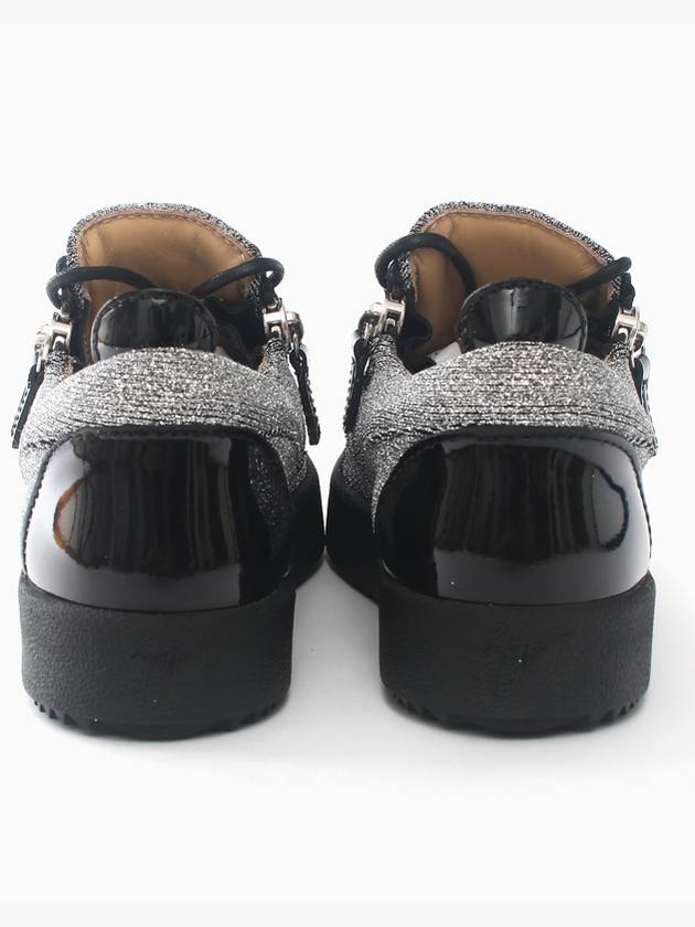 Women's May London Glitter Silver Black Sneakers RW70005 006 - GIUSEPPE ZANOTTI - BALAAN 4