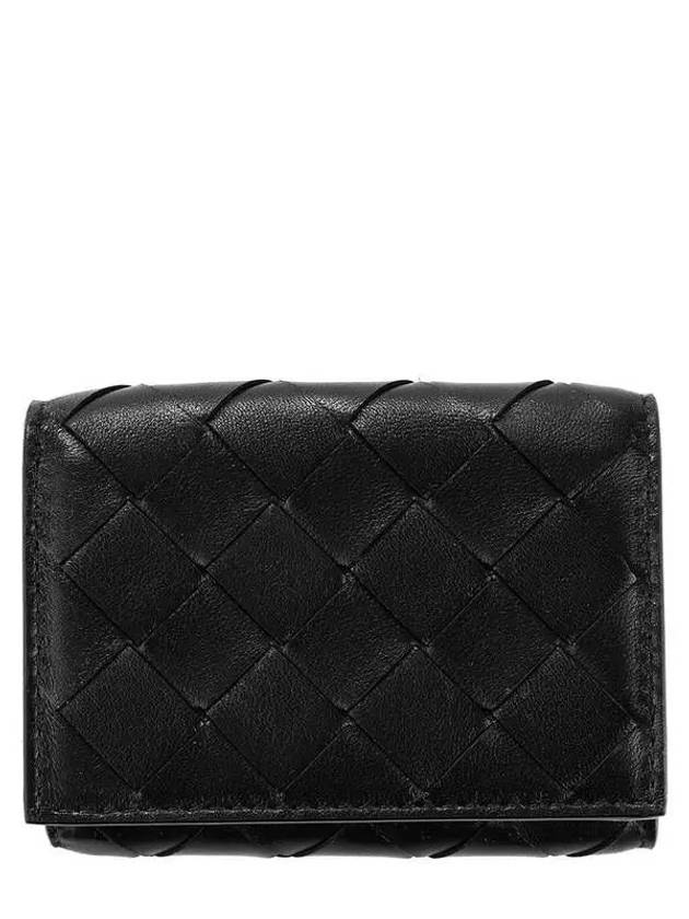 Intrecciato Continental Leather Half Wallet Black - BOTTEGA VENETA - BALAAN 2