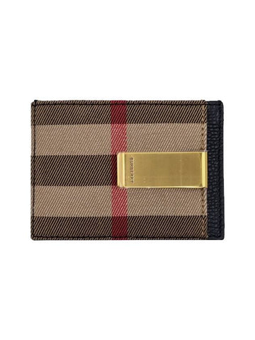 House Check Chase Money Clip Card Wallet Black - BURBERRY - BALAAN 1