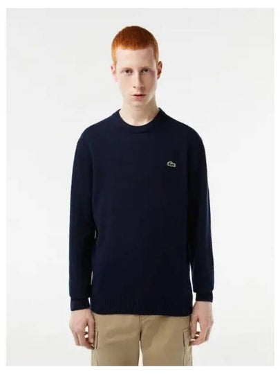 Basic Crew Neck Pullover Knit Top Blue Marine - LACOSTE - BALAAN 2