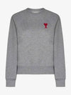 Cotton Heart Logo Sweatshirt Grey - AMI - BALAAN 2