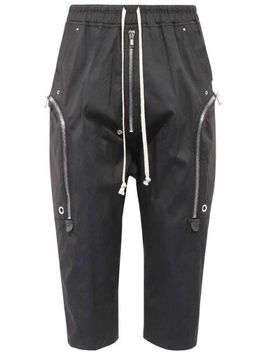 Zipper Detail Drawstring Baggy Pants Black - RICK OWENS - BALAAN 1