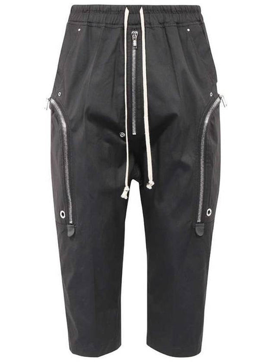 Zipper Detail Drawstring Baggy Pants Black - RICK OWENS - BALAAN 1