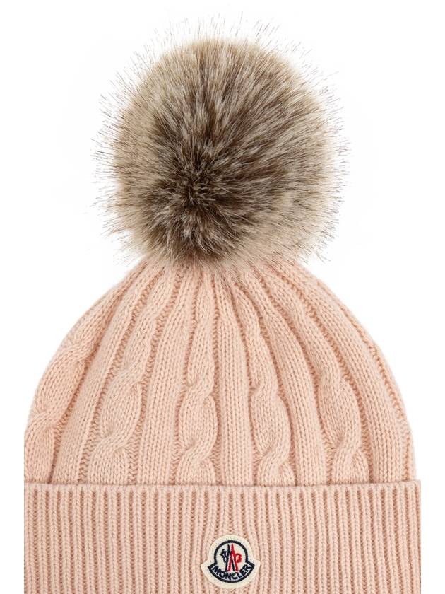 Moncler Hat With Pom-pom, Women's, Pink - MONCLER - BALAAN 4