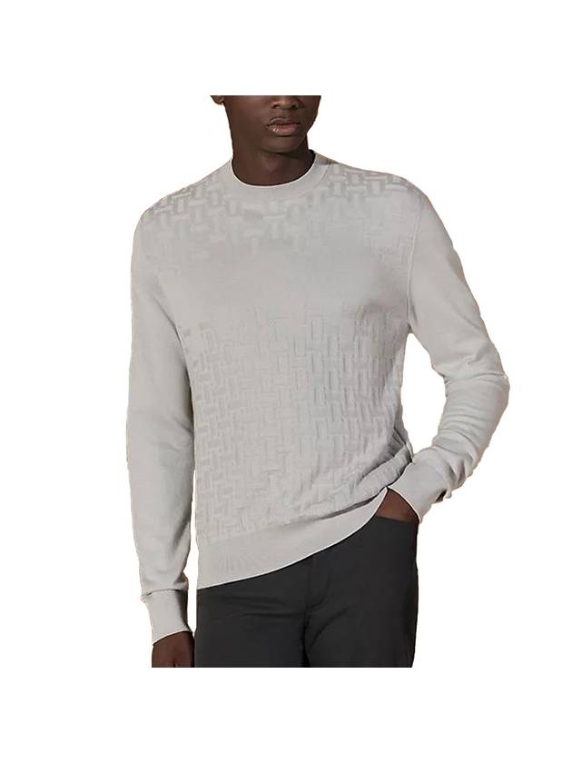 Point Faubourg Crew Neck Long Sleeve T-Shirt Grey - HERMES - BALAAN 1