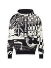 Parisian Collage Jacquard Hoodie Dark Anthracite - LOUIS VUITTON - BALAAN 1