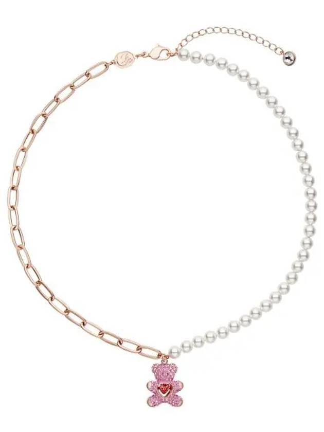 Teddy Pendant Pearl Necklace Pink Rose Gold - SWAROVSKI - BALAAN 3