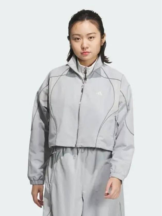 Piping Woven Jacket Women s Stone Gray One JJ1079 693511 - ADIDAS - BALAAN 1