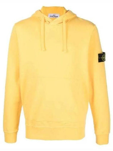 Wappen Patch Cotton Fleece Hoodie Yellow - STONE ISLAND - BALAAN 1