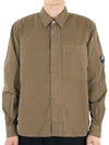 Gabardine Utility Long Sleeve Shirt Brown - CP COMPANY - BALAAN 2