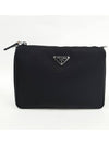 Triangle Logo Re-Nylon Saffiano Leather Shoulder Bag Black - PRADA - BALAAN 3