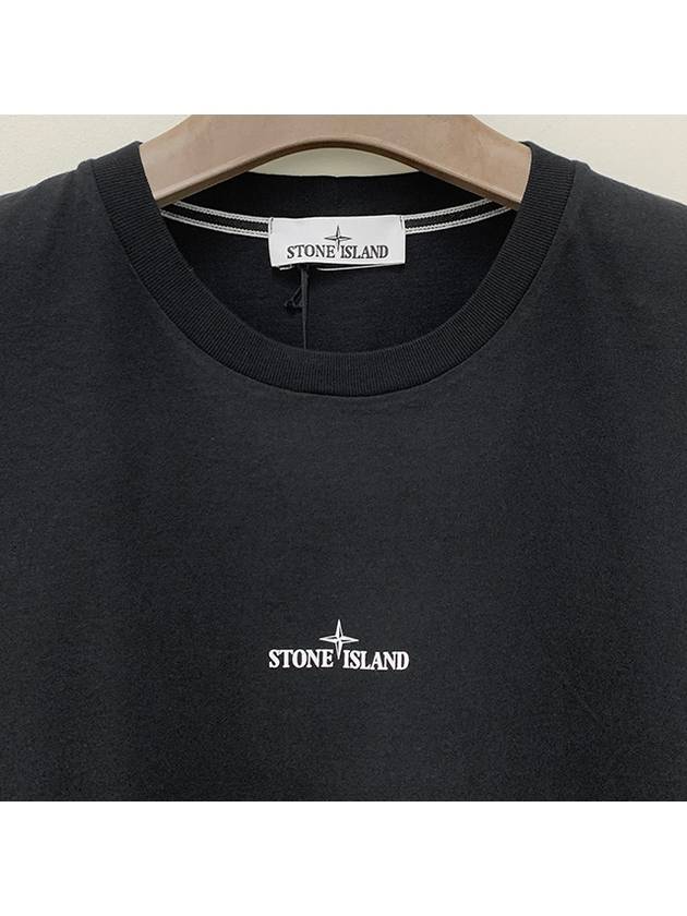 Logo Print Short Sleeve T-Shirt Black - STONE ISLAND - BALAAN 7