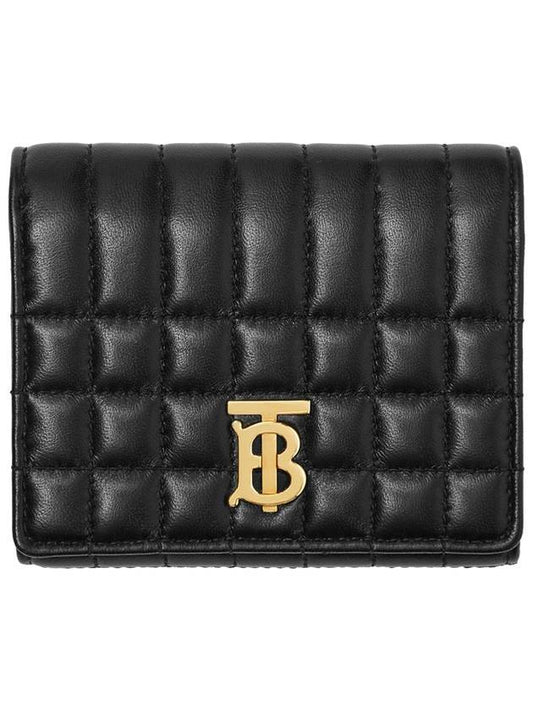 Lola Small Quilted Leather Folding Wallet Black Light Gold - BURBERRY - BALAAN 1