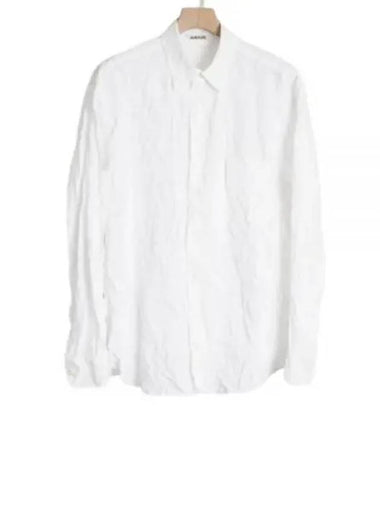 24 WRINKLED WASHED FINX TWILL SHIRT white A24SS02FW Wrinkle Fins - AURALEE - BALAAN 1