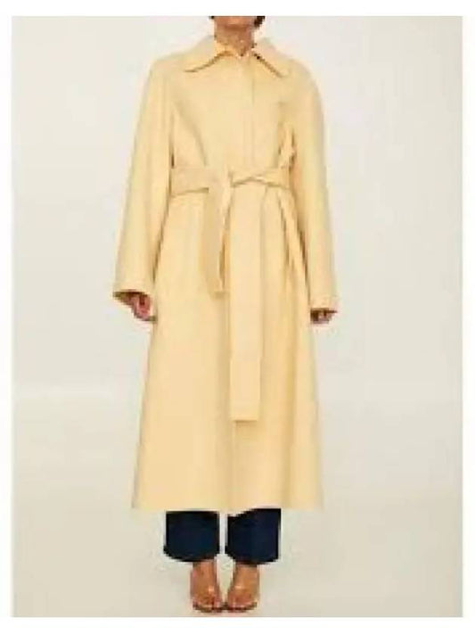Belted Virgin Wool Single Coat Yellow - JIL SANDER - BALAAN 2