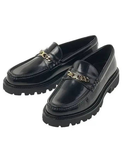 Triomphe Magaret Chain Chunky Leather Loafers Black - CELINE - BALAAN 2