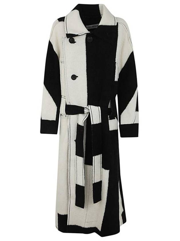 Coat IM38KA334 08 WHITE BLACK - ISSEY MIYAKE - BALAAN 1