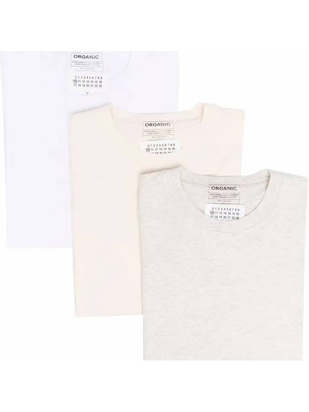 Stitched Crew Neck Short Sleeve T-Shirt 3 Pack - MAISON MARGIELA - BALAAN 3