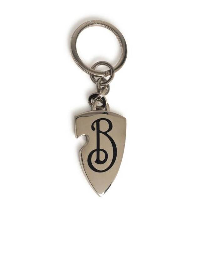 B Shield Key Holder Silver - BURBERRY - BALAAN 1