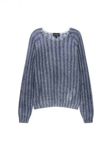 Women s Zigzag Pattern Raglan Sweater Blue 271950 - EMPORIO ARMANI - BALAAN 1