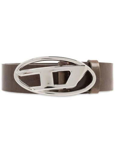 B 1DR D Logo Buckle Leather Belt Brown - DIESEL - BALAAN 1