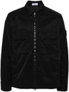 Compass Patch Shirt Zip Up Jacket Black - STONE ISLAND - BALAAN 1