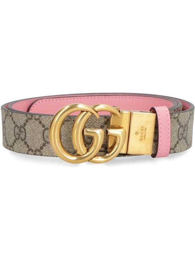 GG Marmont Supreme Canvas Leather Reversible Belt Beige Ping - GUCCI - BALAAN 3