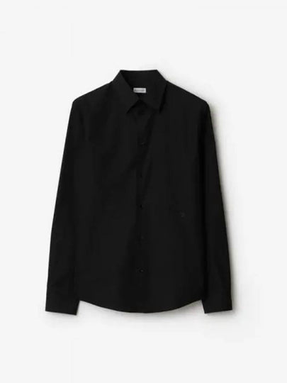 EDK Embroidered Cotton Long Sleeve Shirt Black - BURBERRY - BALAAN 2