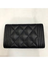 Boy  Flap Card Holder Grained Calfskin Gold Black - CHANEL - BALAAN 4