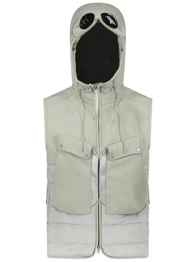 Shell R Mix Goggle Hooded Padded Vest Sage - CP COMPANY - BALAAN 4