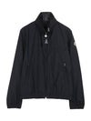 Amane Logo Patch Hooded Jacket Black - MONCLER - BALAAN 1