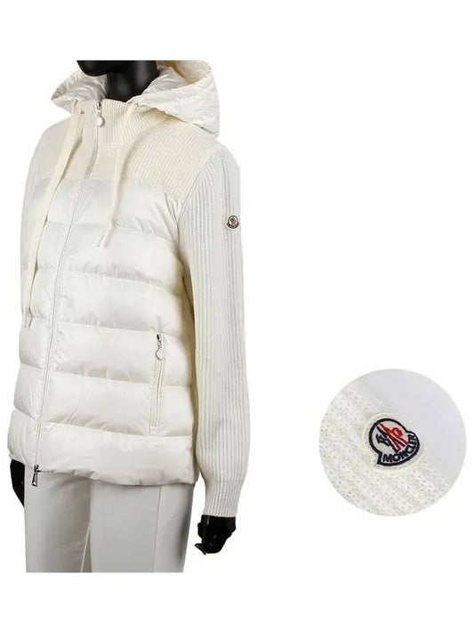 Padded wool hooded cardigan white - MONCLER - BALAAN 2