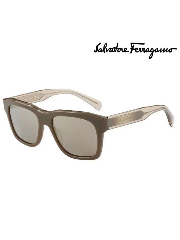 Eyewear Square Acetate Sunglasses Brown - SALVATORE FERRAGAMO - BALAAN 3