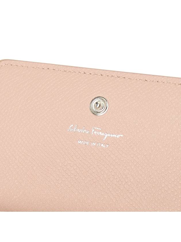 Gancini Leather Card Wallet Pink - SALVATORE FERRAGAMO - BALAAN 6