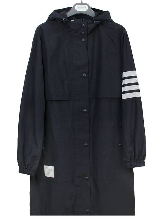 diagonal armband ripstop hooded parka - THOM BROWNE - BALAAN.