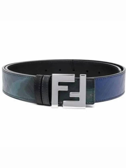 Reversible Leather Belt Nero Blue - FENDI - BALAAN 2