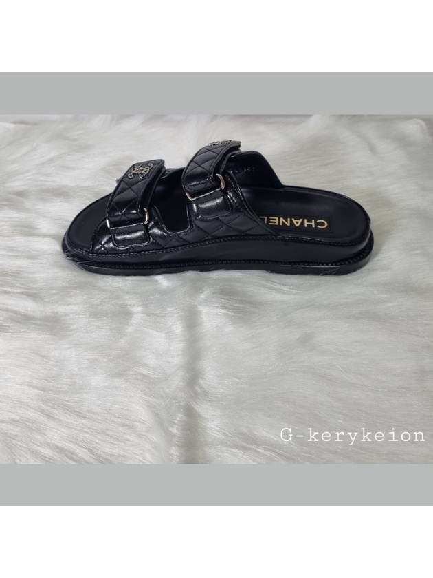 CC Logo Velcro Sandals Black - CHANEL - BALAAN 7