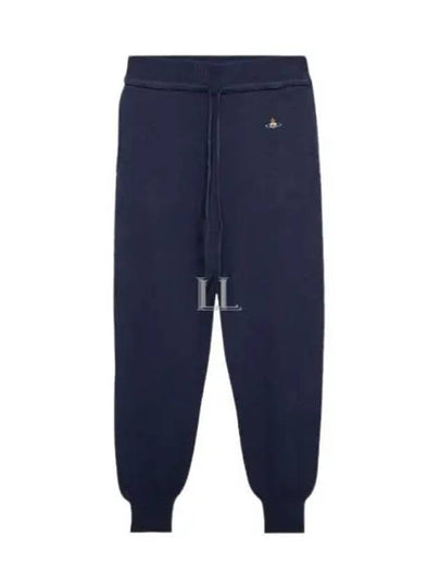 Women's Embroidered Logo Cashmere Blend Track Pants Navy - VIVIENNE WESTWOOD - BALAAN 2