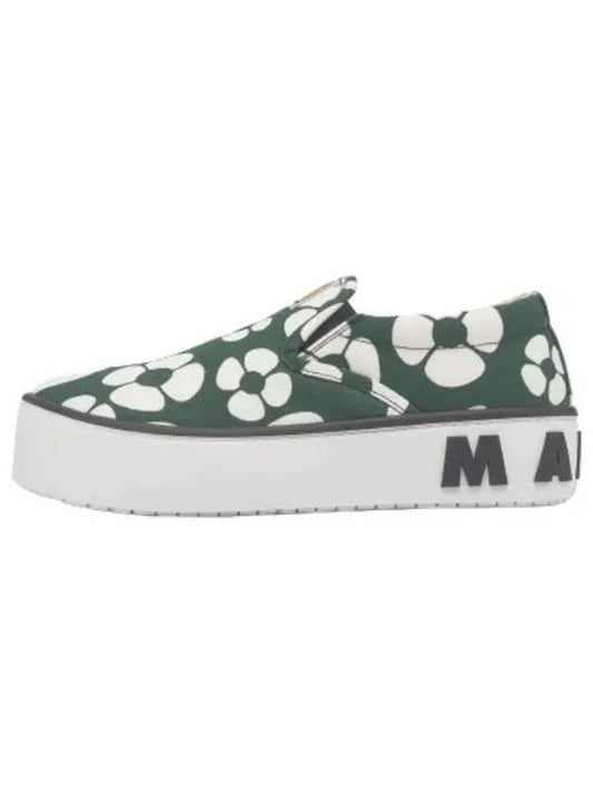 Carhartt Floral Print Slip On Forest Green Stone White Sneakers - MARNI - BALAAN 1