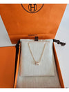 Mini Pop H Pendant Rose Gold & Blanc - HERMES - BALAAN 3