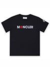 Kids Baseball Lettering Logo Short Sleeve Navy 8C00003 89AFV 778 - MONCLER - BALAAN 2